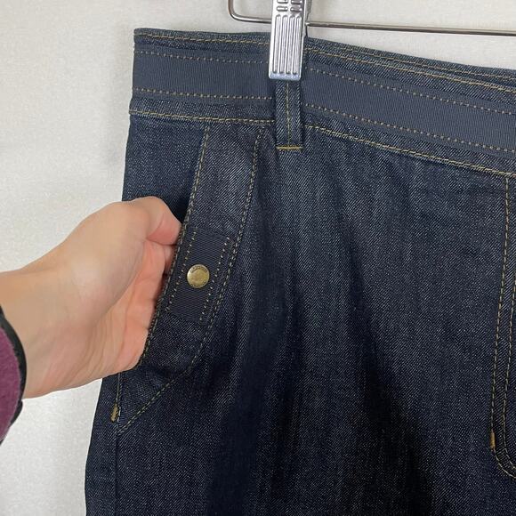 Jones New York Trouser Jeans Size 16 Dark Wash Wide Leg Stretch Denim Classic - Picture 8 of 16